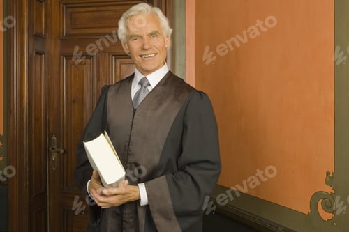 Preview: Portrait Of A Lawyer Holding A Book And Smiling