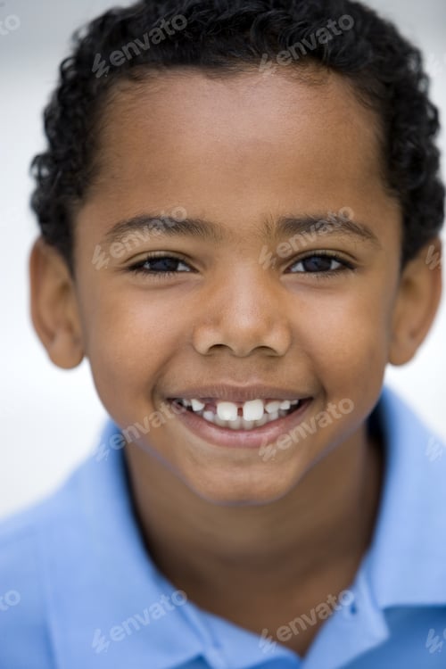 Preview: Boy Smiling, Close-Up, Front View, Portrait