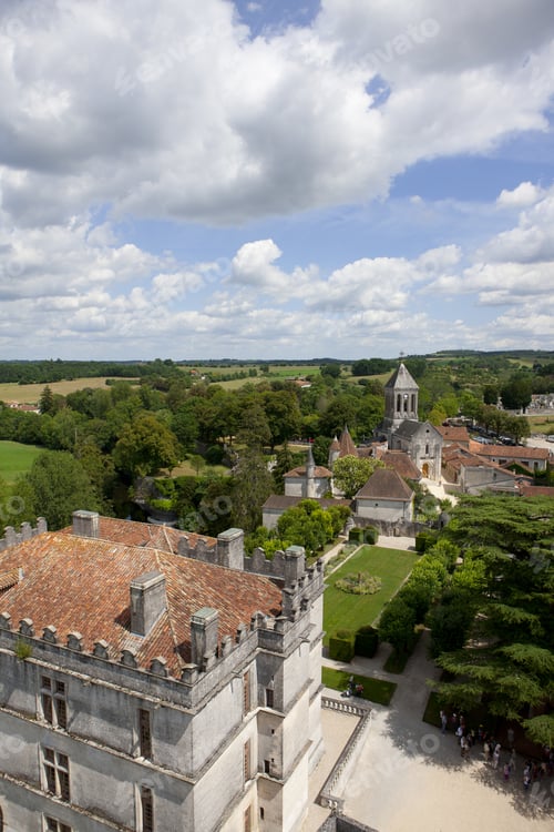 Preview: Rooftops Of Idyllic Village, Bourdeilles, Dordogne, France