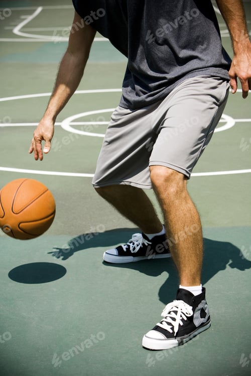 Preview: Man On An Outdoor Basketball Court, Close Up