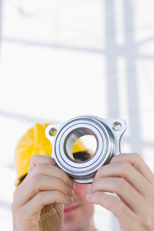 Preview: Detail Of Engineer In Hardhat Checking Machine Component