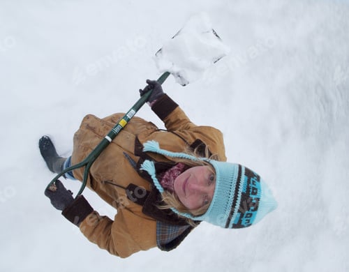 Preview: Woman Shoveling Snow