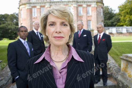 Preview: Businesswoman By Manor House, Portrait