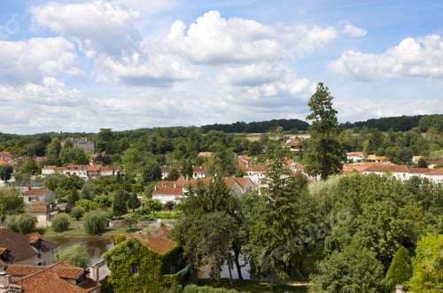 Preview: Rooftops Of Idyllic Village, Bourdeilles, Dordogne, France