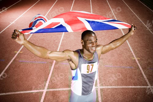 Preview: Portrait Of A Male Athlete With Uk Flag