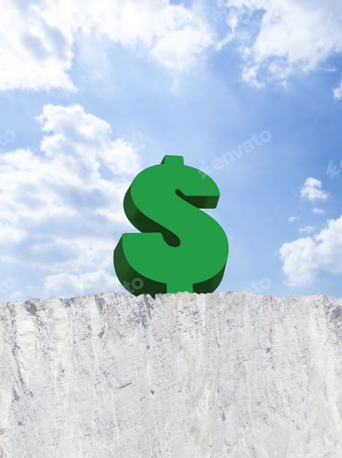 Preview: Dollar Sign On Edge Of Cliff