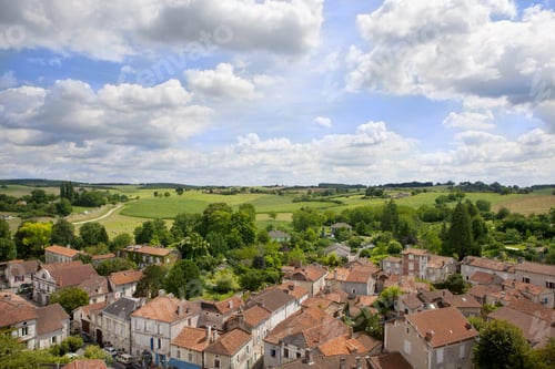 Preview: Rooftops Of Idyllic Village, Bourdeilles, Dordogne, France