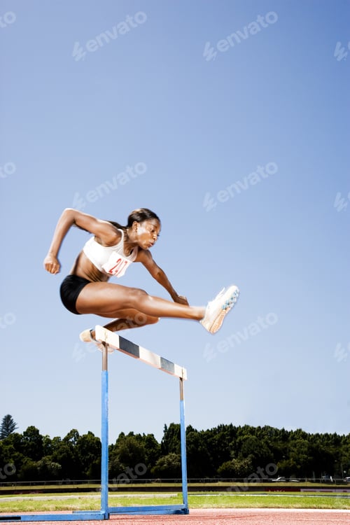 Preview: Female Hurdler In Action
