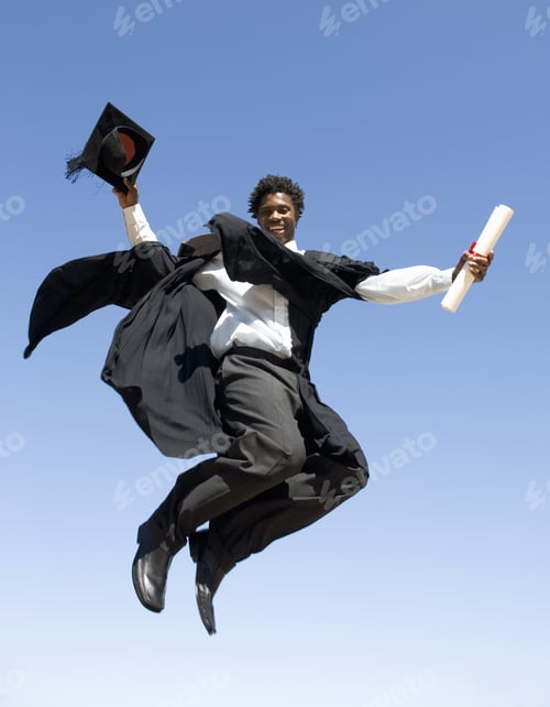 Preview: A Graduate Jumping For Joy