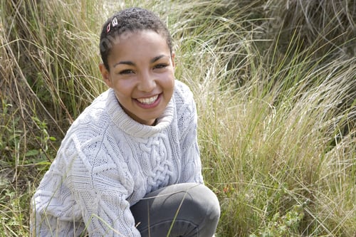 Preview: Portrait Of Mixed Race Woman In Grass