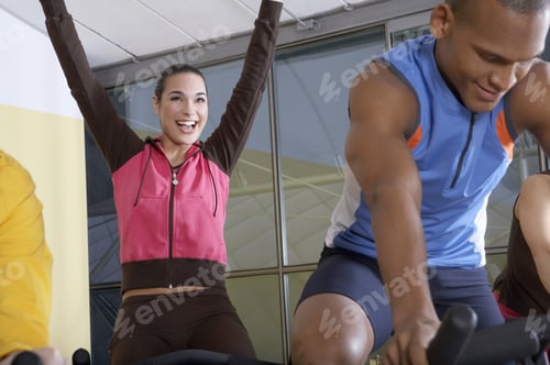 Preview: People On The Cycles In The Gym.
