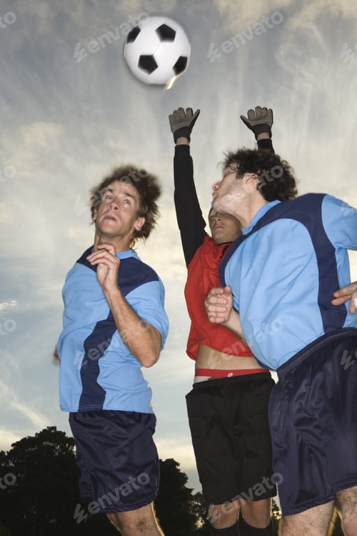 Preview: Low Angle View Of Soccer Players Playing Soccer