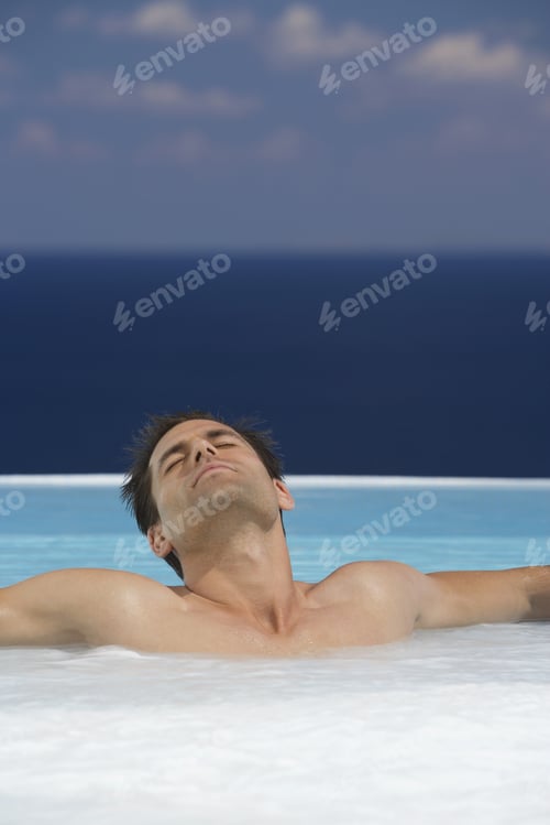 Preview: A Man Relaxing In A Jacuzzi