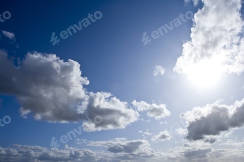 Preview: Sun Shining In Blue Sky With Clouds