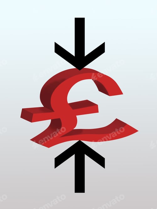 Preview: Pound Sterling Symbol Pressured by Arrows