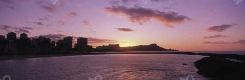 Preview: Sunrise Over Diamond Head, Waikiki, Oahu Island, Hawaii, Usa