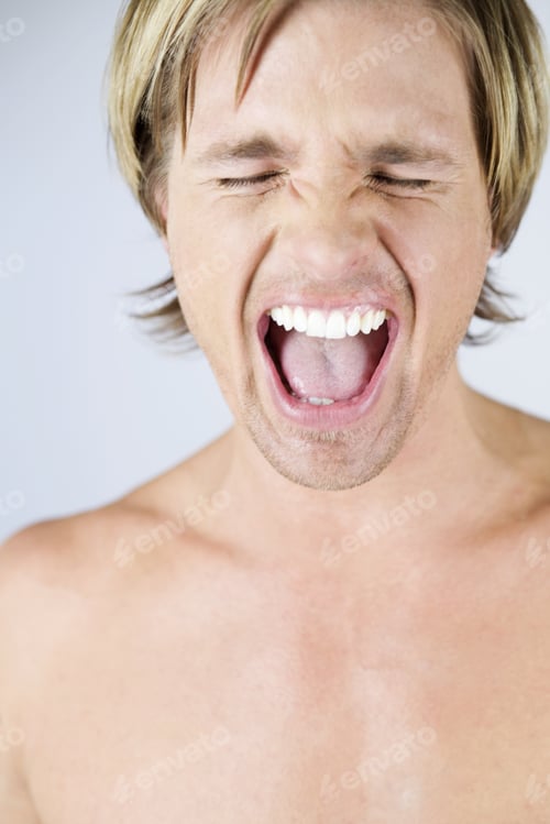 Preview: A Male Nude, Portrait, Screaming