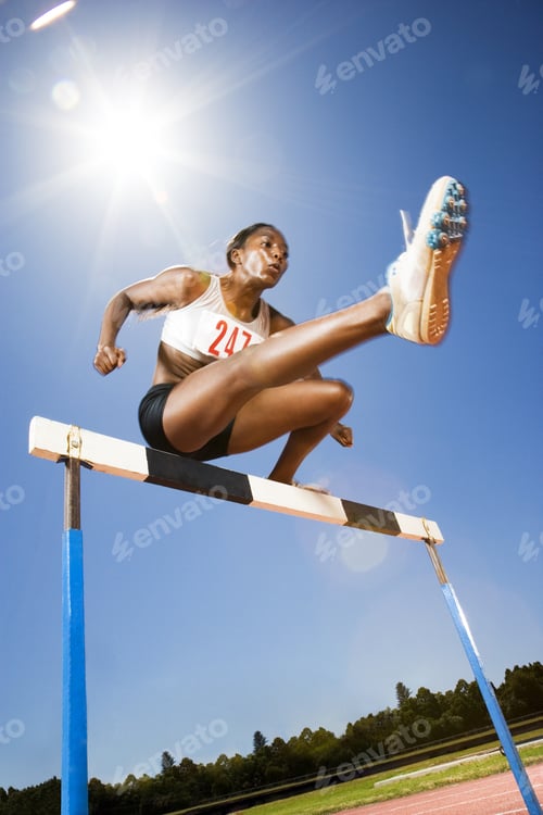 Preview: Female Hurdler In Action
