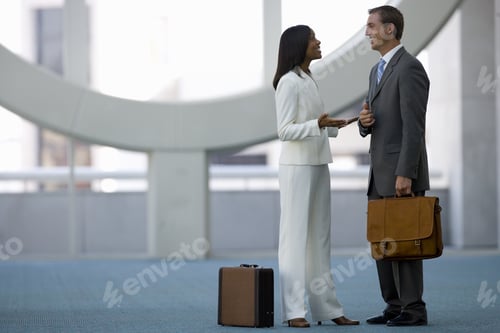 Preview: Business People Talking In Airport Terminal