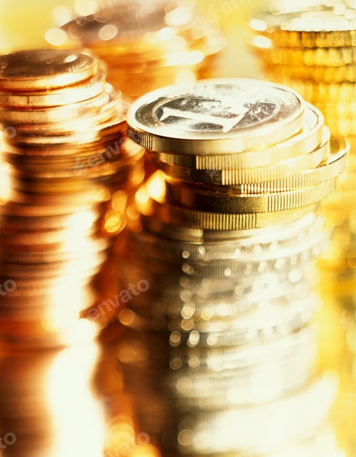 Preview: Stacked Euro Coins