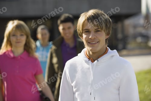 Preview: Portrait Of A Young Man And A Young Woman Smiling