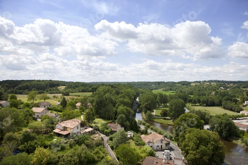 Preview: Rooftops Of Idyllic Village, Bourdeilles, Dordogne, France