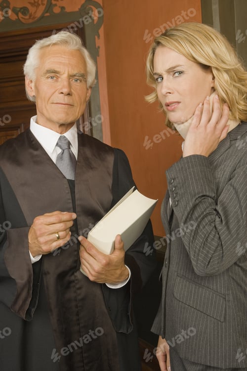 Preview: Portrait Of A Lawyer Standing With A Businesswoman