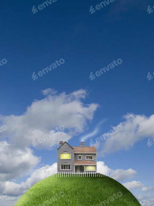 Preview: House On Top Of Grassy Globe