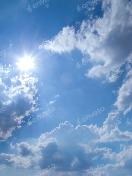 Preview: Blue Sky with Clouds and Bright Sunlight