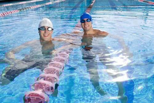 Preview: Male Swimmers In Swimming Pool, Smiling, Portrait