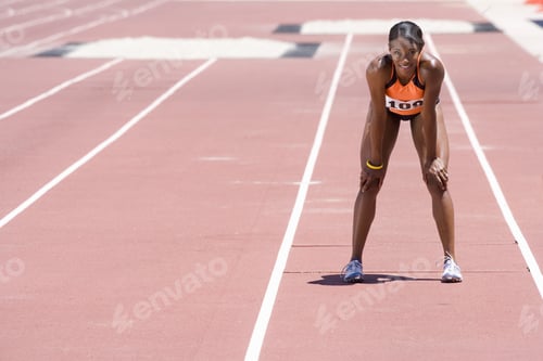Preview: Female Athlete On Track, Portrait