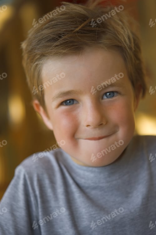 Preview: Portrait Of A Boy Biting His Lip