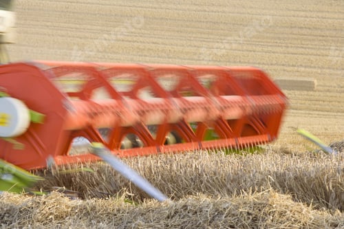 Preview: Combine Harvesting Wheat In Rural Field