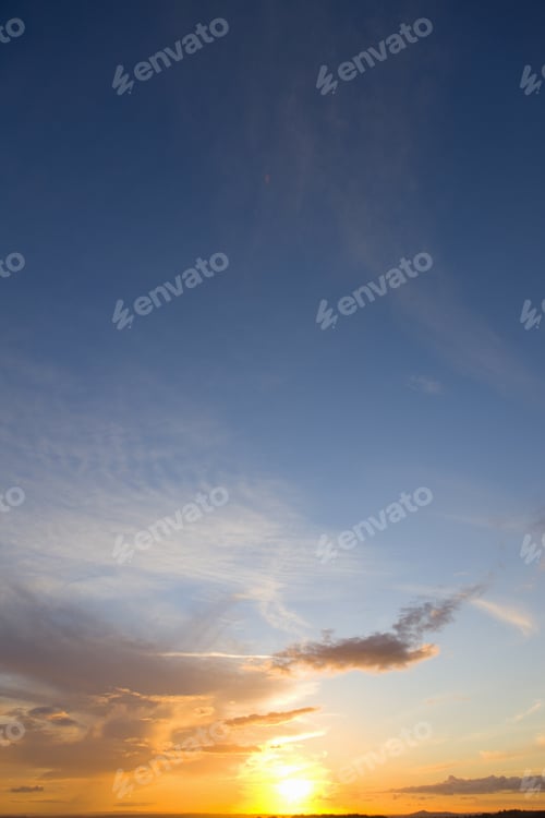 Preview: Sun Setting In Sky With Clouds