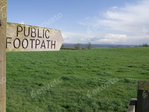 Preview: Public Footpath Sign Pointing Towards Field