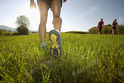 Preview: People Walking In A Field.