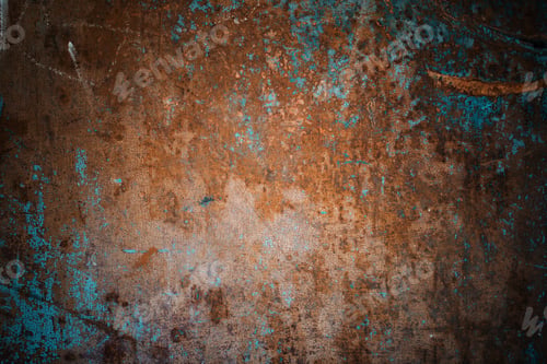 Cracked Paint Texture with Brown and Blue Hues