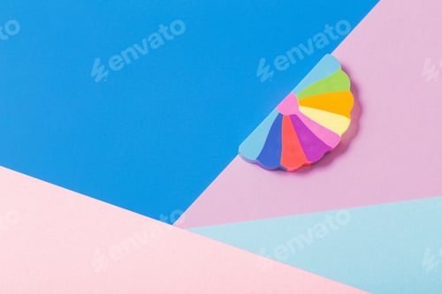 Preview: Colored Paper Background With An Eraser