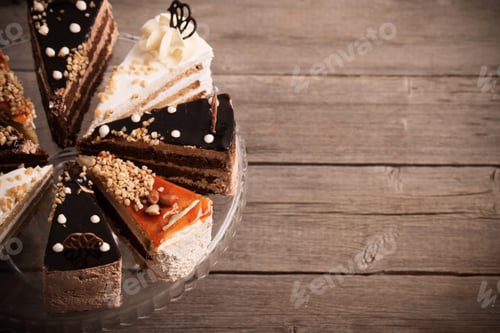 Preview: Cake On Old Wooden Background