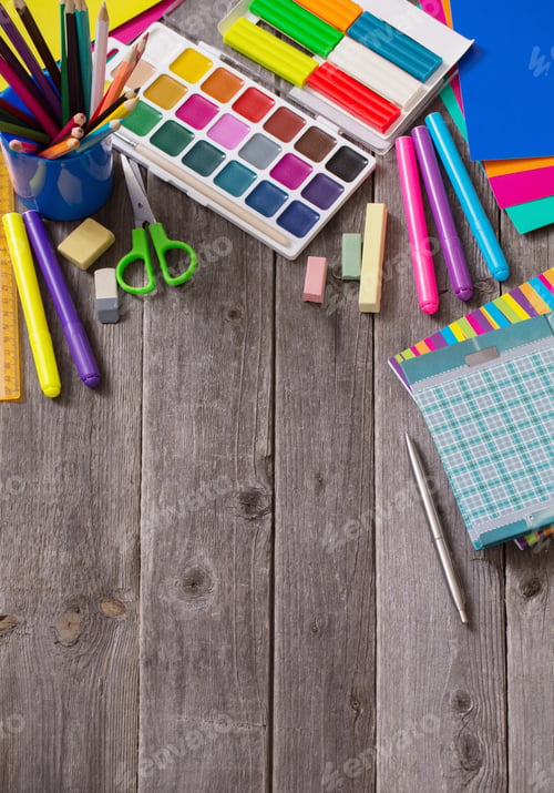 Preview: Back To School Concept On Wooden Background