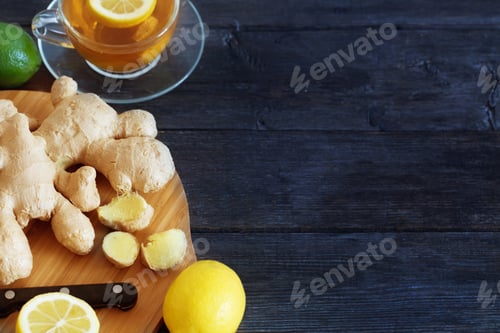Preview: Cup Of Ginger Tea With Lemon
