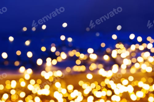 Preview: Blue And Yellow Abstract Bokeh Background