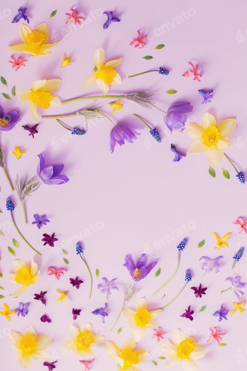 Preview: Spring Flowers On Paper Background