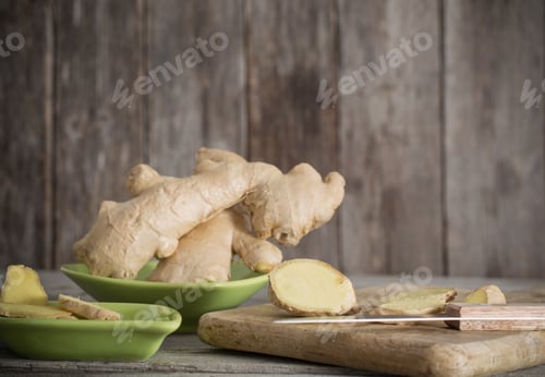 Preview: Ginger On Wooden Background
