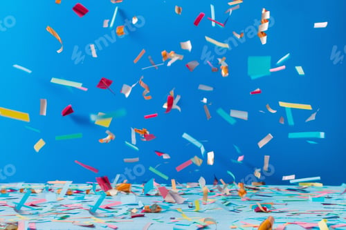 Preview: Birthday Decoration On Blue Background