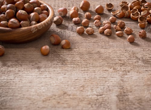 Preview: Hazelnuts On Wooden Background