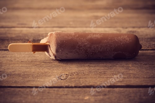 Preview: Ice Cream On Wooden Background