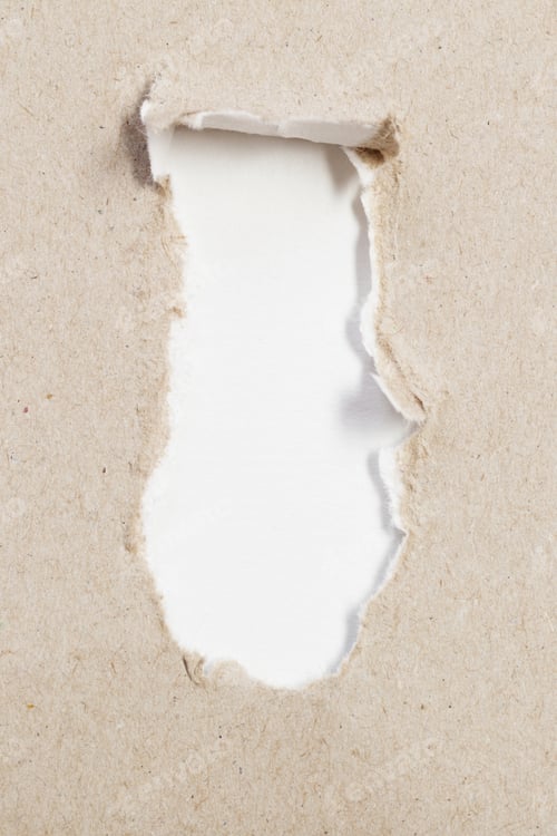 Vista previa: Agujero blanco en cartón artesanal