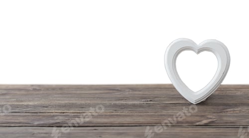 Preview: Old White Wooden Frame On Wooden Table