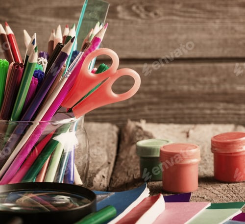 Preview: Back To School Concept On Wooden Background